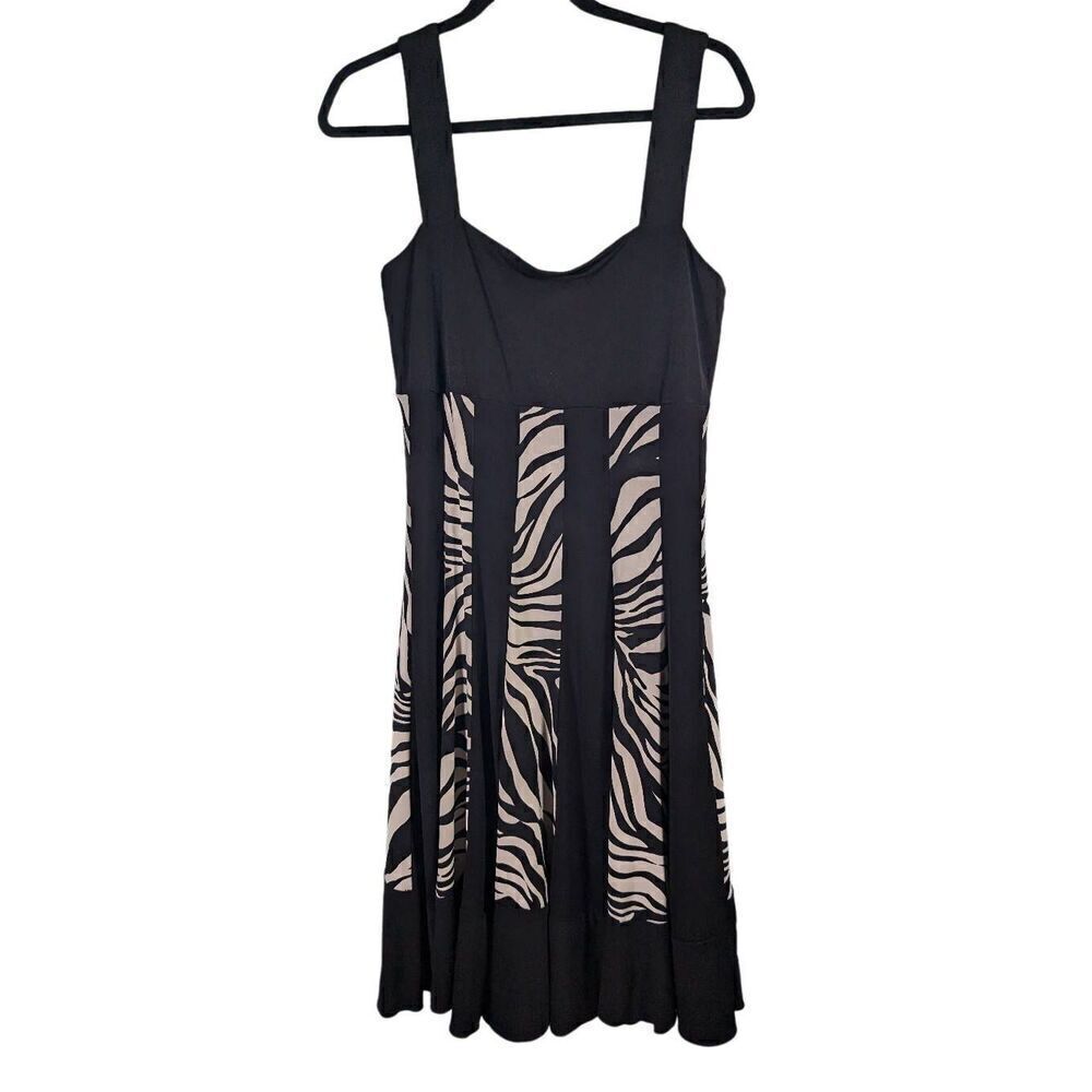 Lily Black & White Dress with Zebra Print  Women's Size 8